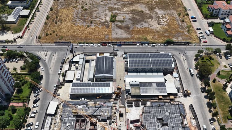Reuse mobile solar plants across successive building sites
